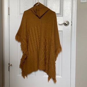SHEIN Brown Turtleneck Poncho